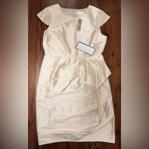 NWT J. Crew Off White Ivory Taffeta Silk Dress | Sz 10